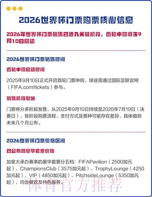 2026年世界杯官方购票平台网页入口 2026年世界杯官方购票平台网页入口